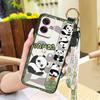 Phone Holder Wrist Strap Phone Case For MOTO G55 5G Fashion Design Wristband Panda Kickstand Cute Soft case Anti-dust