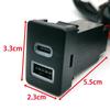 12V/24V Car QC3.0 USB Type-C PD Dual Charger Socket Phone Charging Outlet Power Adapter For Toyota LC120 Prado 16-20 Accessories
