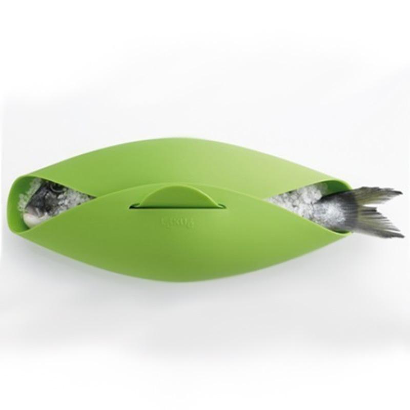 Silicone Folding Bowl Bread Dough Knead Mixer Fish Steamer Roaster Bread Food Cook Tool Green
