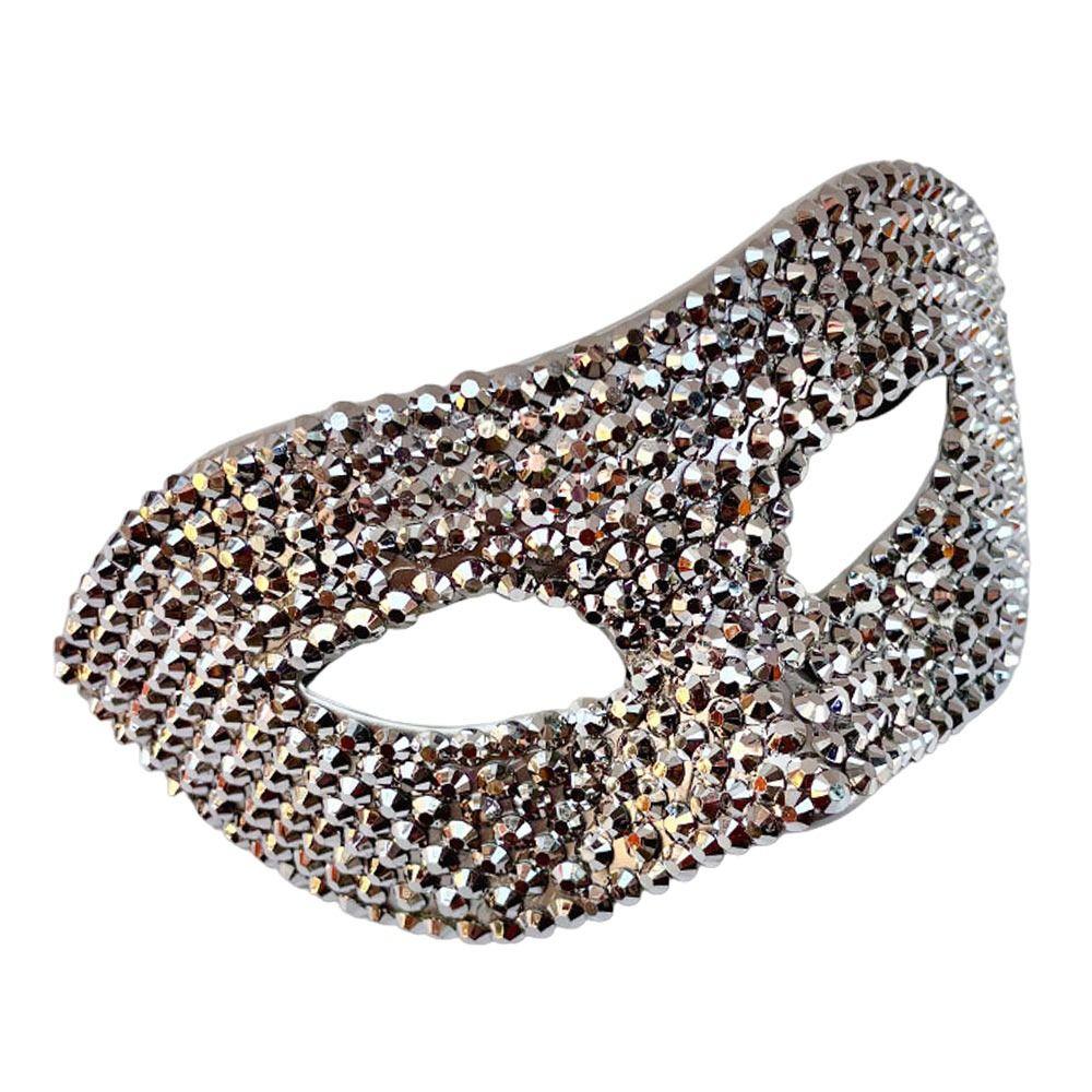 Rhinestone Decorated Sparkling Rhinestone Mask Half Face Design Diamond Pattern Sexy Half Face Mask Sexy Style Sparkling Finish