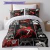 CR7 Cristiano Ronaldo Pattern Bedding,Quilt Set Quilt Cover Pillowcase Home Birthday Gift(1 * Duvet Cover + 2 * Pillowcase, Without Core)