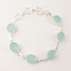 Aqua Chalcedony Gemstone 925Sterling Silver Handmade Partywear Bracelet Jewelry RB-5-16