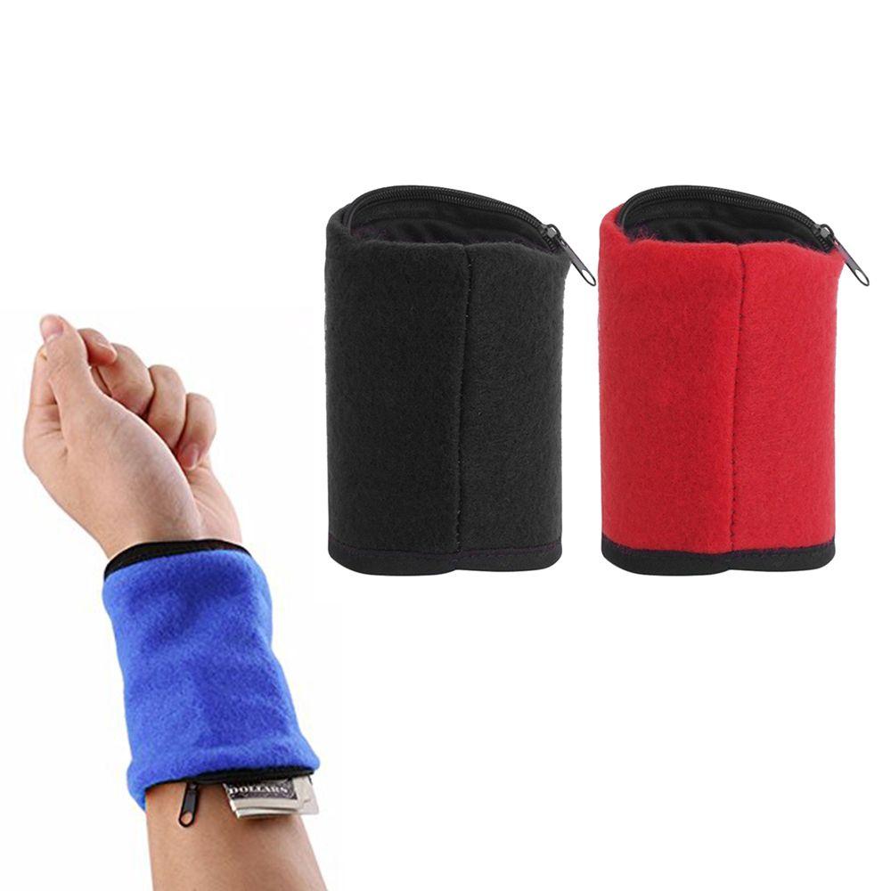 Running Fleece Sport Brace Hand Guards Zipper Wristband Wrist Protector Sweatband Wrist Wallet
