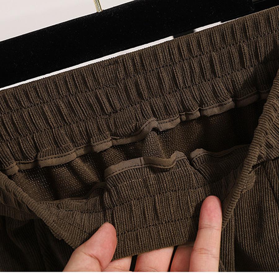 Autumn New Style Corduroy Midi A-Line Skirt for Women, High-Waisted, Slimming, Elastic Waist, Pleated Dress