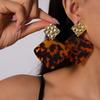 Pleated Geometric Rhombus Pattern Earrings, Simple and High-end Earrings