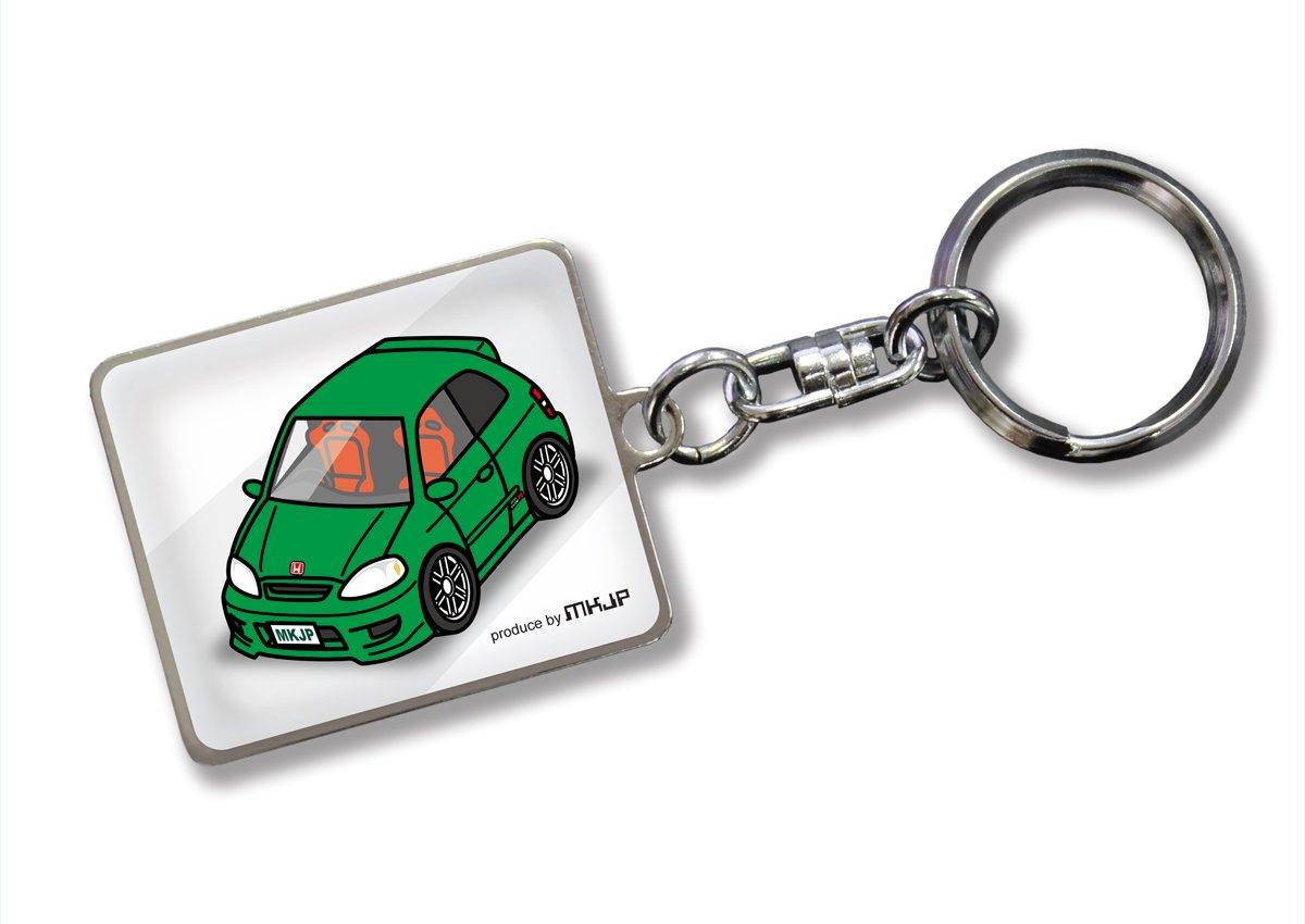

Custom Keychain Honda Civic Type R EK9 White Car Green [MKJP] Base Color