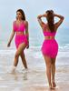 2025 European & American Sexy Mesh Patchwork Drawstring Split Swimsuit
