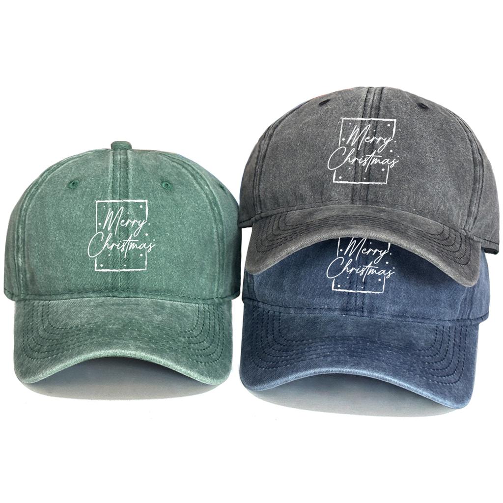 Frohe Weihnachten Druck Caps Für Damen Unelastische Snapback Caps Perfekt Als Outdoor-Accessoire Unisex Sonnenhut Einheitsgröße