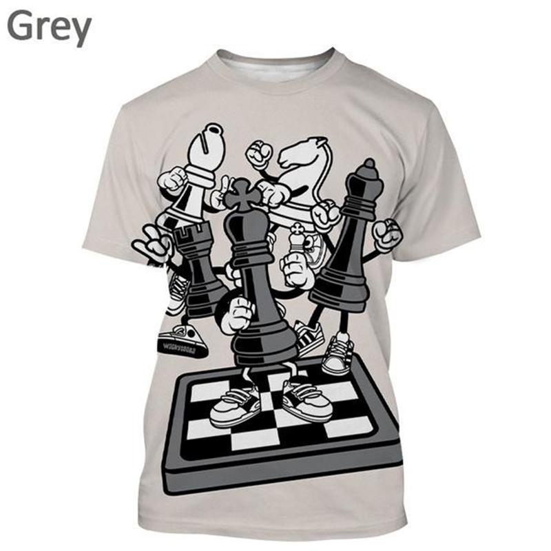Casual 3D Printed Chess T Shirt Men Women Casual Fashion Short Sleeve Tees Kids Funny Oversized Harajuku Streetwear T-shirt Tops