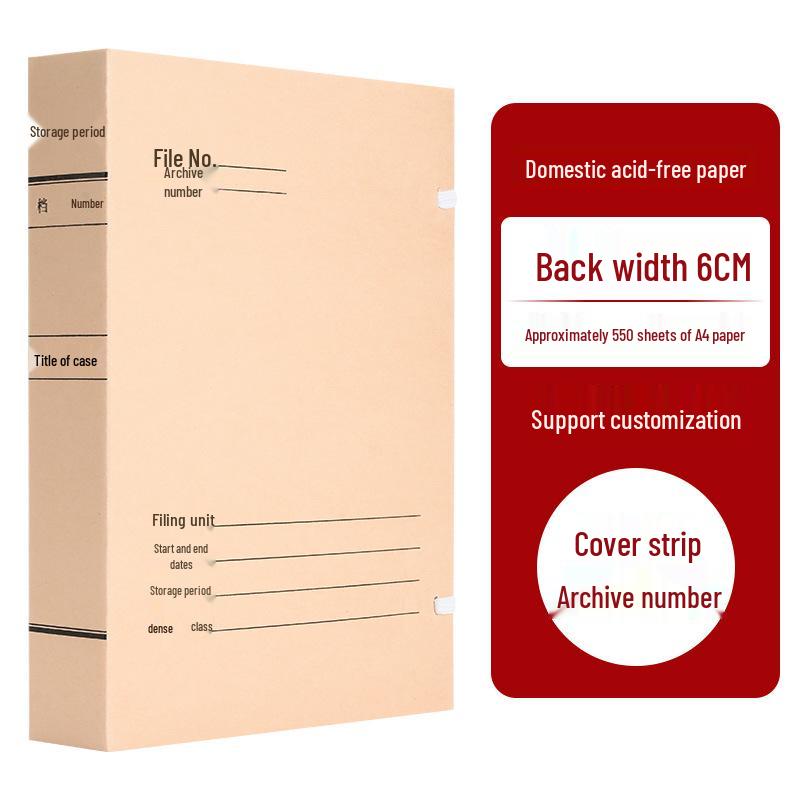 Pack of 10 Acid-Free Kraft Paper A4 Document Boxes - Thickened for Engineering and Construction Files