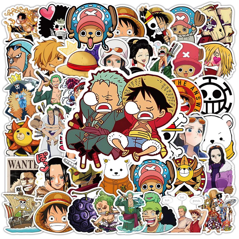 10/30/50pcs Cartoon One Piece Stickers Anime Luffy Zoro Decals DIY Guitar Notebook Motorcycle Phone Cool Graffiti Sticker Decor