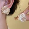 Rose Flower Flower Earrings Resin Women Earrings Exquisite Floral Stud Earrings  Women