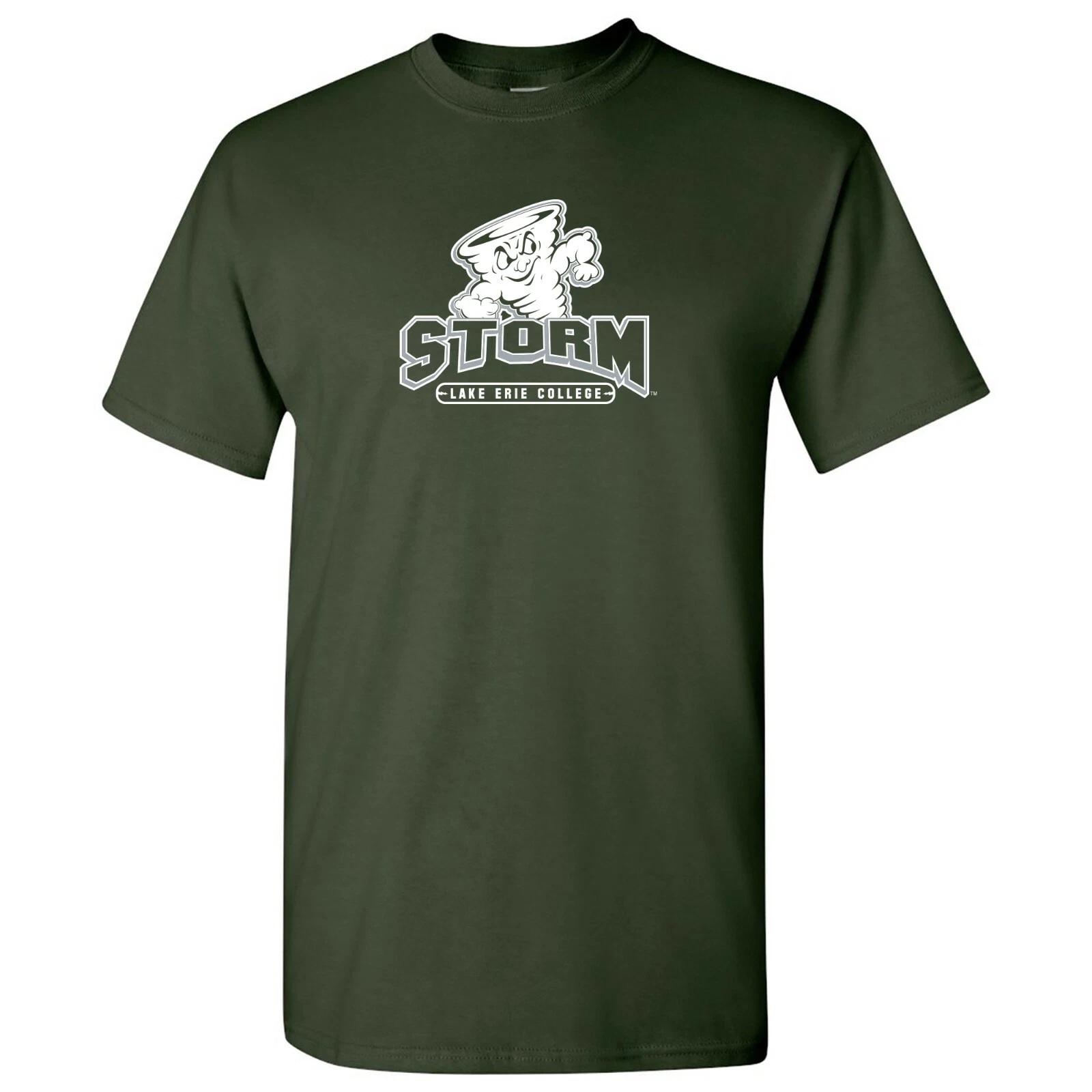 Lake Erie College Storm Primary Logo T-Shirt - Forest 2XL