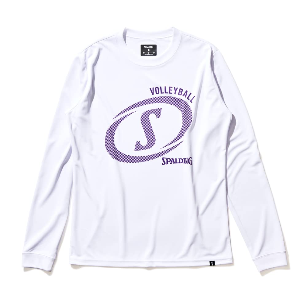 Spalding Volleyball Long Sleeve T-Shirt, Fast Fit, Size S (SMT22183V), White, Large