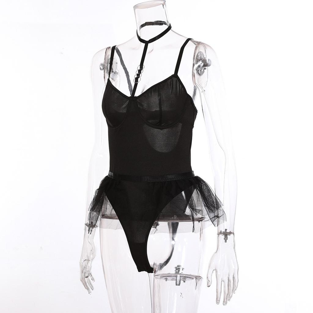 Women's Sexy, Beautiful Embroidery, Printed Mesh, Fun Underwear Set