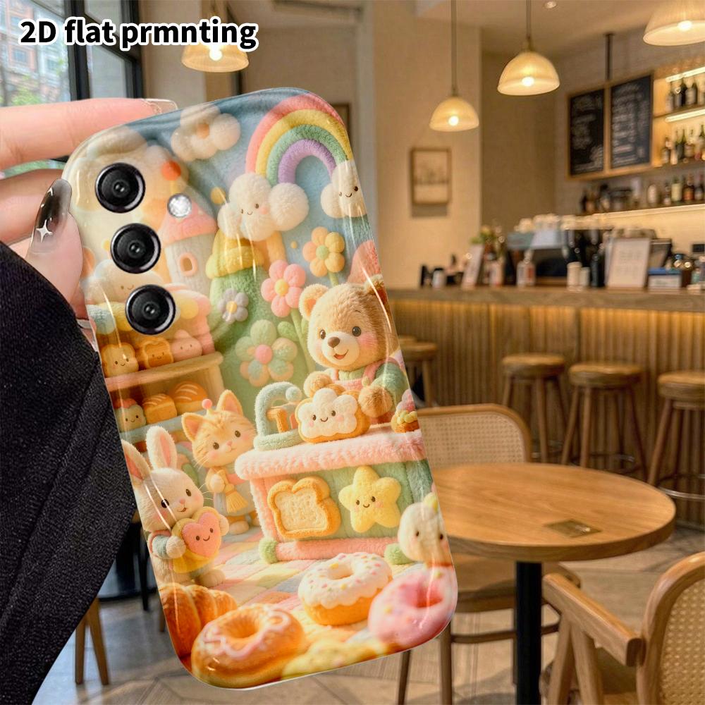 Phone Case: 2D Flat, Fits Samsung Galaxy A34 A35 M05 M06 S20 S22 S21 FE Plus 5G Protective Case, Animal Bakery, Perfect Christmas and Halloween Holida