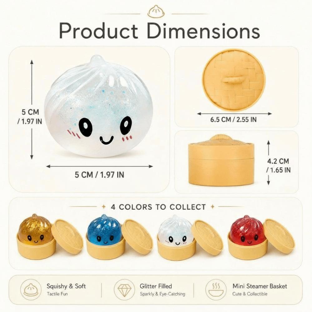 Glitter Dumplings Blind Box Squeeze Toy Stress Relief Sensory Ball For Stress Anxiety Relief