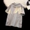 Unisex Japanese Retro Solid Color Round Neck T-Shirt, 300g Heavy Pure Cotton, Casual Short-Sleeve Design.