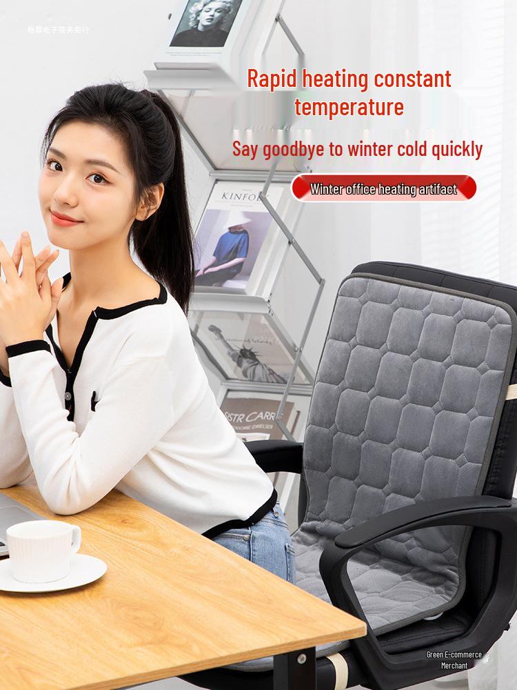 Integrated Heated Seat & Backrest Cushion for Office Chairs - Perfect for Autumn & Winter