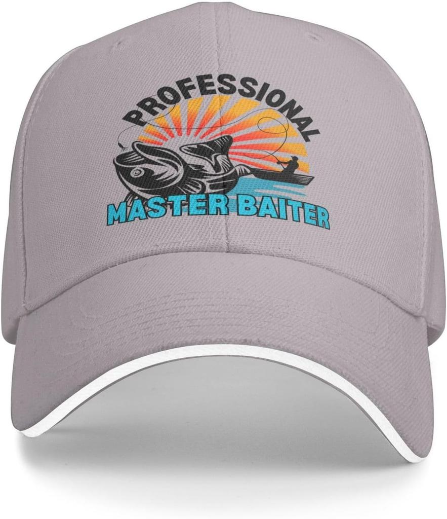 Professional Master Baiter Funny Fishing Graphic Trucker Cap Adjustable Outdoor Hat