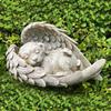 Angel Dog Cat Decoration Statue Resin Pet Memorial Statue Outdoor Garden Home Ornament Sleeping Angel Wing Sculpture