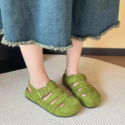 Heiß verkaufte Sandalen vielseitige Baotou Mode Sandalen Damen Sommer hohl gewebt Fischgräten Römerschuhe neue Birkenstock Schuhe