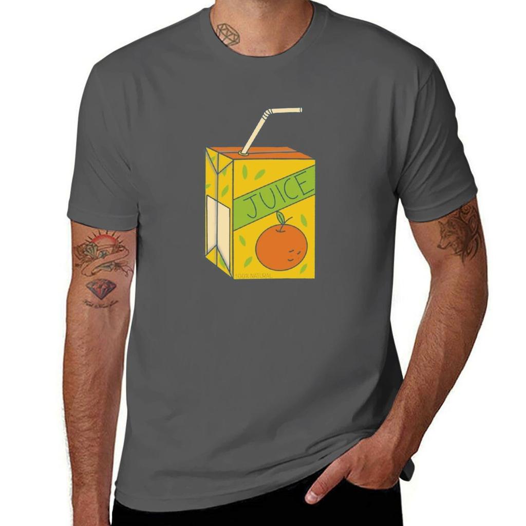 Orange juice box TShirt man t shirt cotton man t shirt summer TShirt