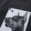 Trendy Brand American High Street Retro Doberman Direct Injection Printing Washed Long-Sleeved T-Shirt Men'S Loose Vintage Top