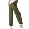 Women's Wide-leg, High-waisted, Multi-pocket, Loose-fitting Straight-leg Cargo Trousers