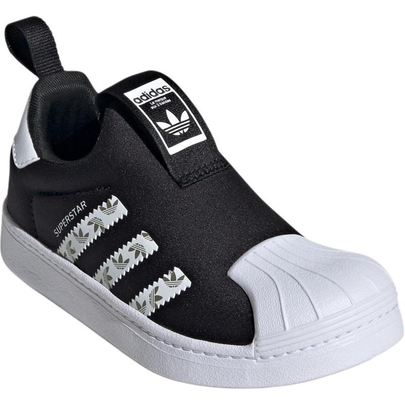 Adidas Originals SUPERSTAR 360 Abrasion Resistant Low top Skateboard Shoes Black White Children Aged 3 7 Years Old Sneakers IH3049
