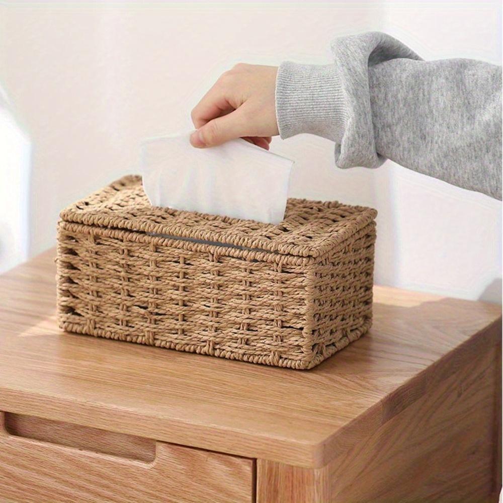 Hand - Knitted Tissue Box, Vintage Tissue Dispenser, Bohemian - Style Tissue Box. Suitable for Both Home and Office Use.