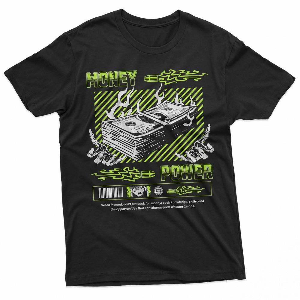 Money Power Neon Green Streetwear TShirt Unisex T-Shirt S