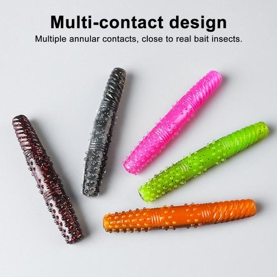 8Pcs Floating Worms Bass Fishing Lures Realistic Looking Bright Colors Reusable Outdoor Fishing Baits Soft Lures