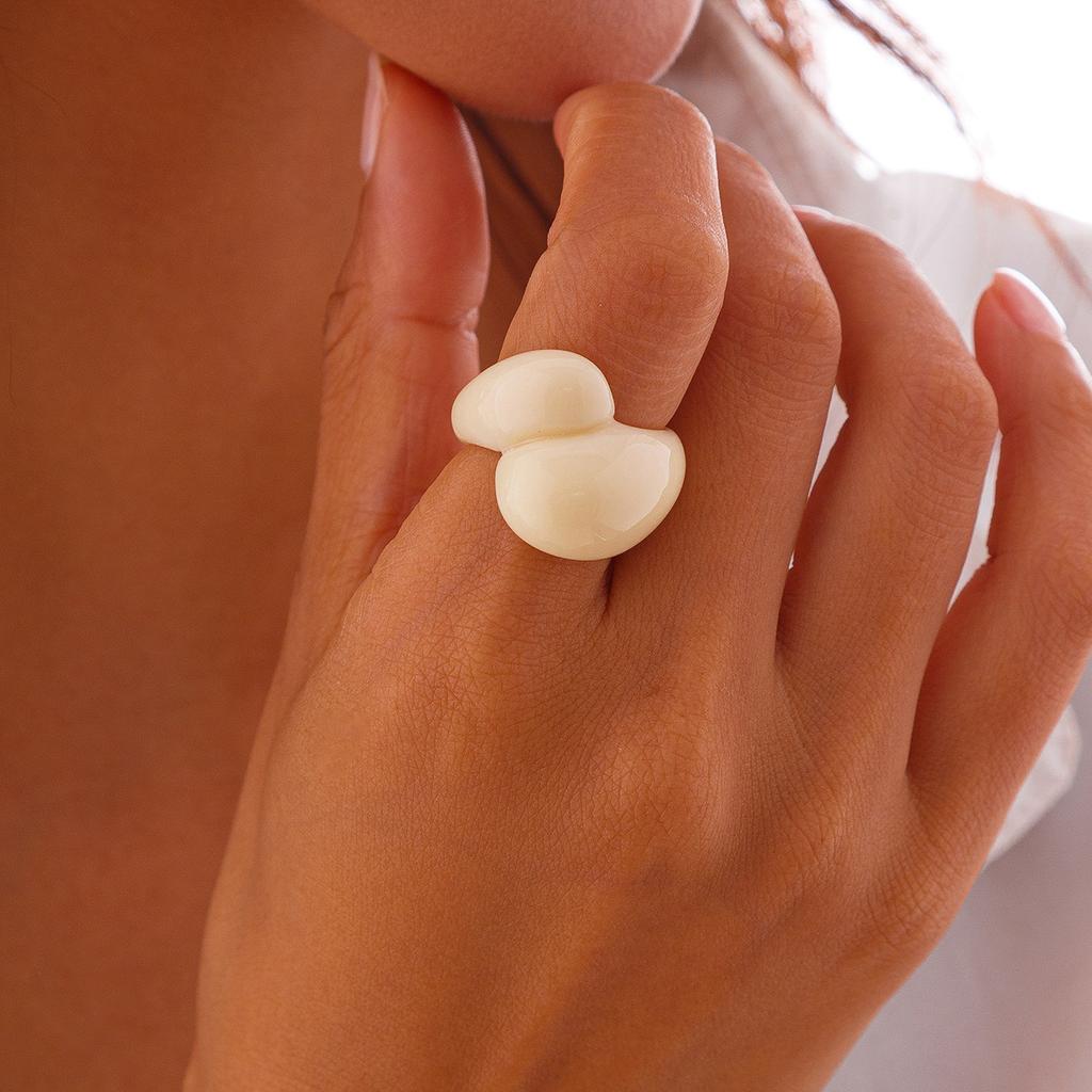 ins design color translucent water drop hug ring, simple geometric ring jewelry