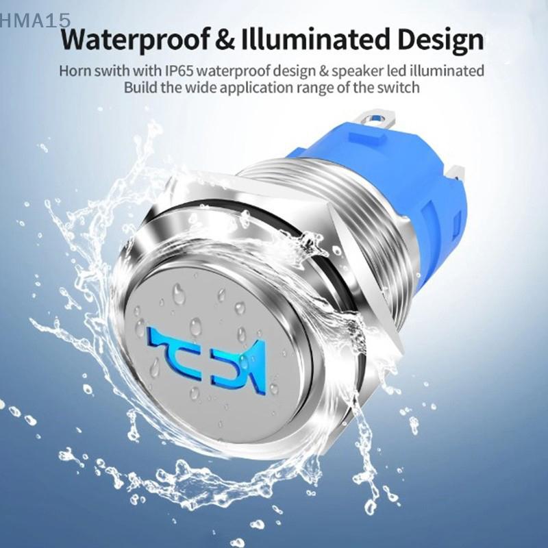 [EL]16mm 12V Momentary Speaker Speaker Button Toggle Switch Installation Hole With Car Pre Wiring Socket