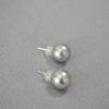 Korean Luxury Silver-Gray Pearl 925 Silver Earrings