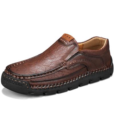 Spring/fall Outdoor Leather Shoes Mens Hiking Sneakers Car Driving Shoes Leather Large Size Ankle Boots