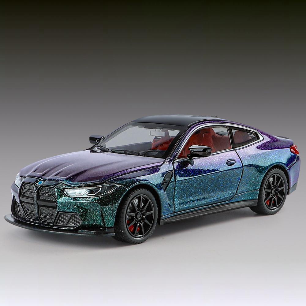 

1:24 BMW M4 High Performance Sports Coupe Alloy Diecast Model Children Toy Cars Sound & Light Pull Back Christmas Gifts For Boys