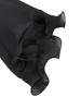 Women's Plus Size Waist-Cinched Black Suit Set with Ruffle Sleeves and 3D Flower Blazer