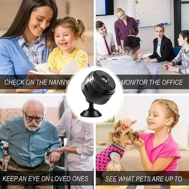 A9 Mini Surveillance Camera 1080P HD WiFi Night Vision Smart Life Home Security Sensor Camcorder for Video Web Monitoring