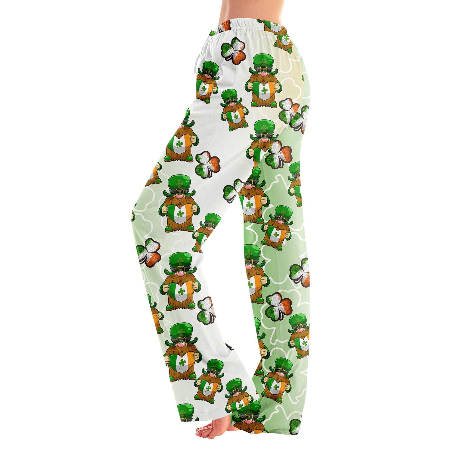 

Пижамные штаны в стиле аниме, повседневные брюки с эластичной резинкой на талии, удобные прямые свободные брюки для йоги L армия зеленый