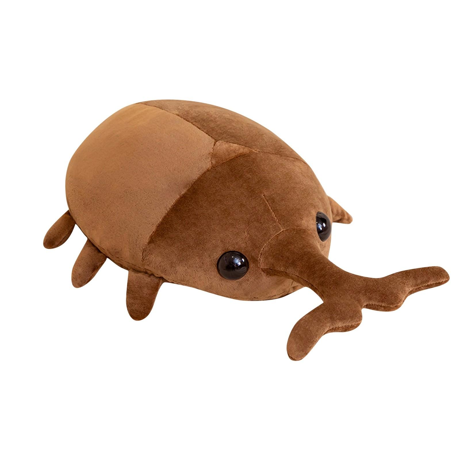 

Плюшевая игрушка-подушка серии «Насекомые», плюшевая игрушка «Жук», лучший игрушечный подарок для общения и комфорта One Size коричневый