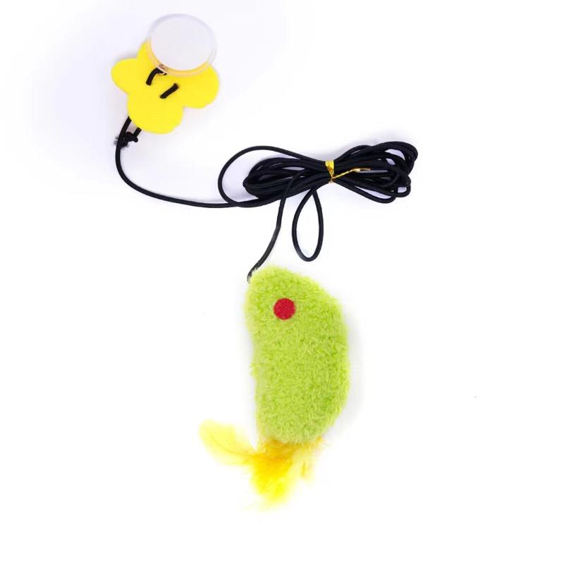 New Sound-sounding Mouse and Cat Hanging Door Toy Swing Cat Playmaker with Butterfly Elastic Rope Chirping Mouse