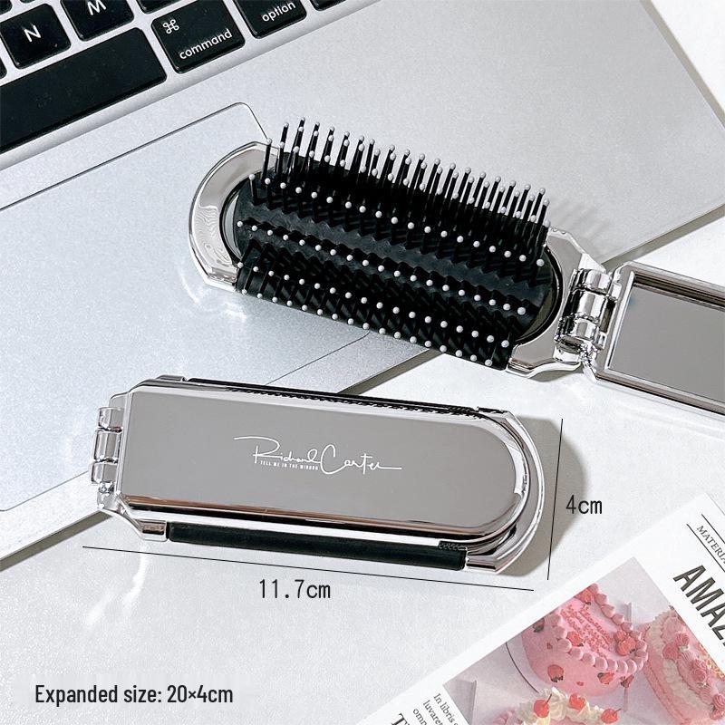 

Компактная складная карманная расческа и зеркало с мини-массажной подушкой