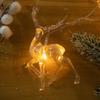 1,5M 10LED Weihnachts-Lichterkette Rentier Lichterketten Girlande Dekoration Kristall Elch Lampe Schmuck für Zuhause Weihnachtsbaum Deko