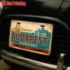 2D Flat One-Piece Budapest Bridge Scene Metal License Plate, Perfect for Galleries, Lofts, Living Rooms, and Feature Walls