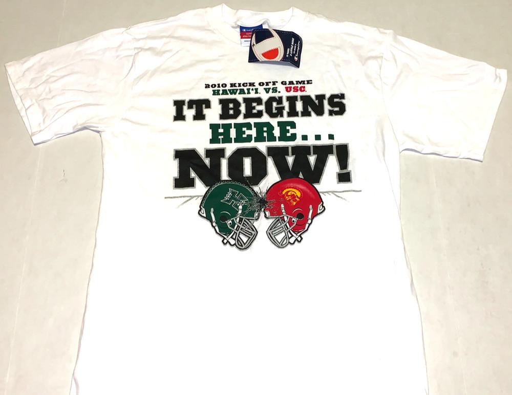 Редкая винтажная футболка для американского футбола USC Southern Cal Hawaii Warriors 2010 года Новая! Новая с биркой MED Унисекс Футболка XXXXL