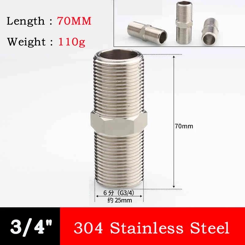 10pc 304 Stainless Steel Hexagonal Outer Wire Double Headed Straight Through Coupling Threaded Pipe Male Thread Hex Nipple Union