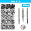 25Sets Metal Snaps Button Snap Fasteners Press Studs With 4 Installation Tools Kit For Clothes Garment Bags Shoes Leathercraft