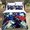 Set Biancheria da Letto 2/3 Pezzi Cartone Animato Gundam Stampato 3D: Set copripiumino adatto per la decorazione della camera da letto di ragazzi e ragazze adulti, regalo per bambini